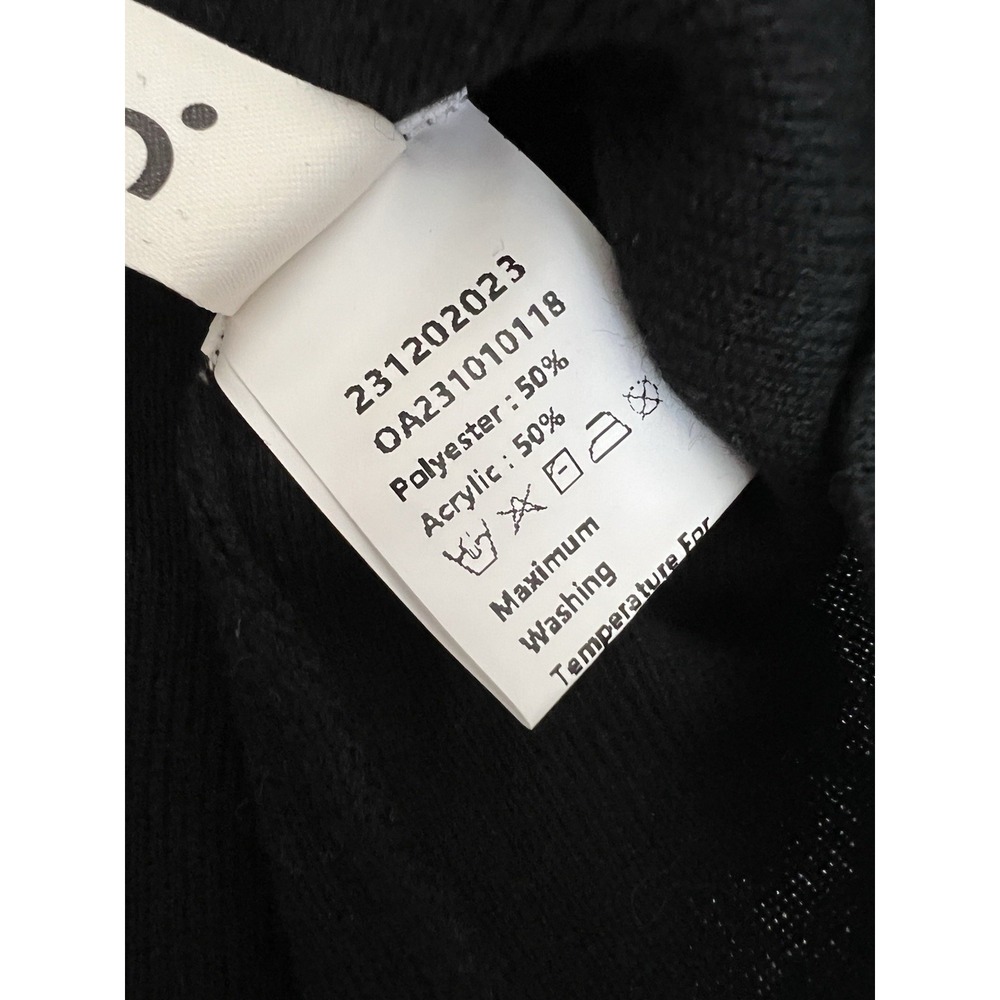Commense New Off Shoulder Pleated Long Sleeve Black Knit Top Large (M) Coquette - Picture 7 of 8